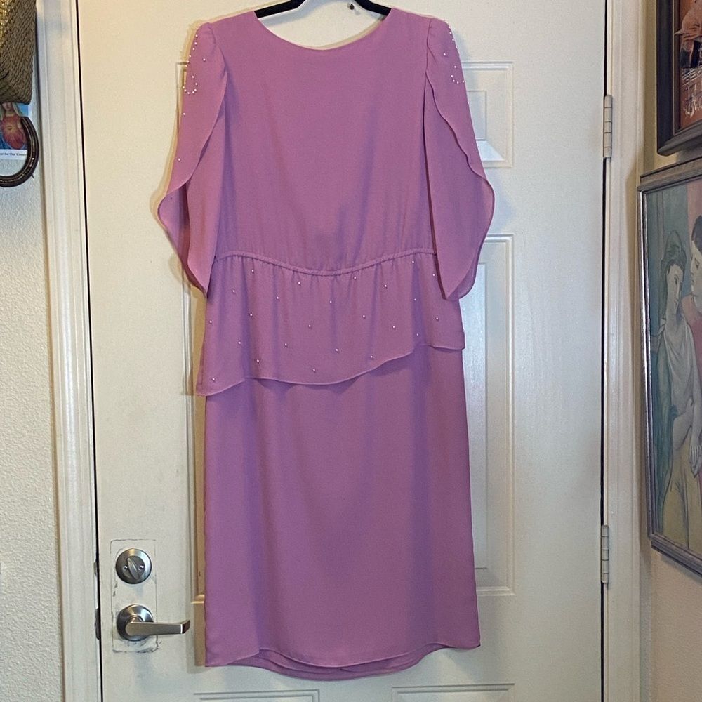 VTG,Hal Ferman Elegant Lavender Light Pinck Women’s Dress Plus Size 14